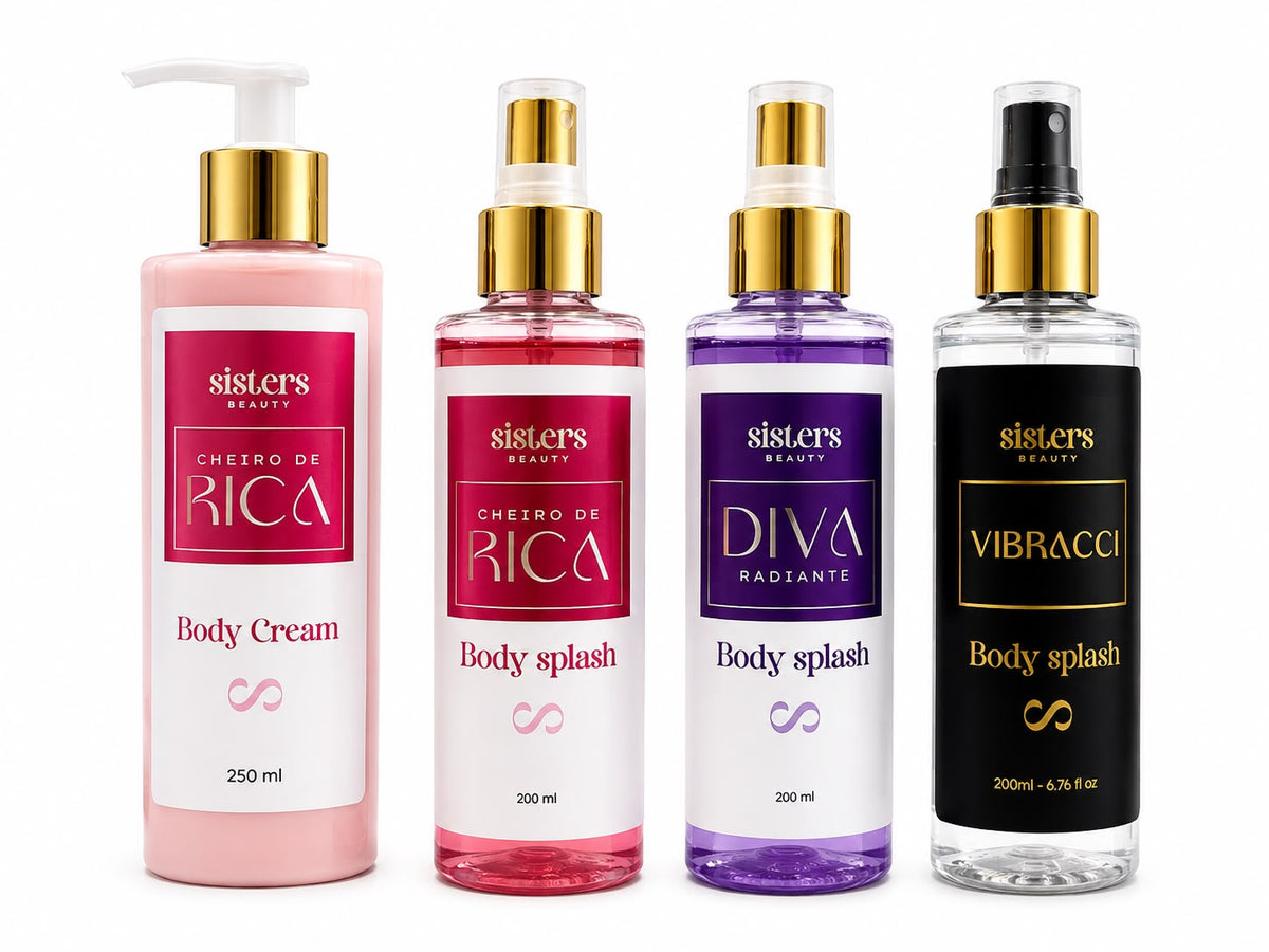 KIT 4 PRODUTOS (3 BODY SPLASH + 1 BODY CREAM)